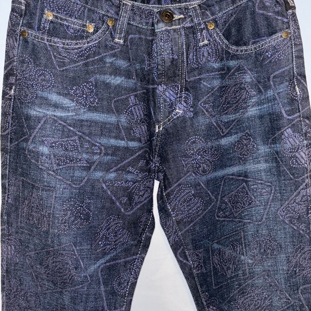 Versace Jeans Collection Blue Boot Cut Jeans with Distressed Fading
